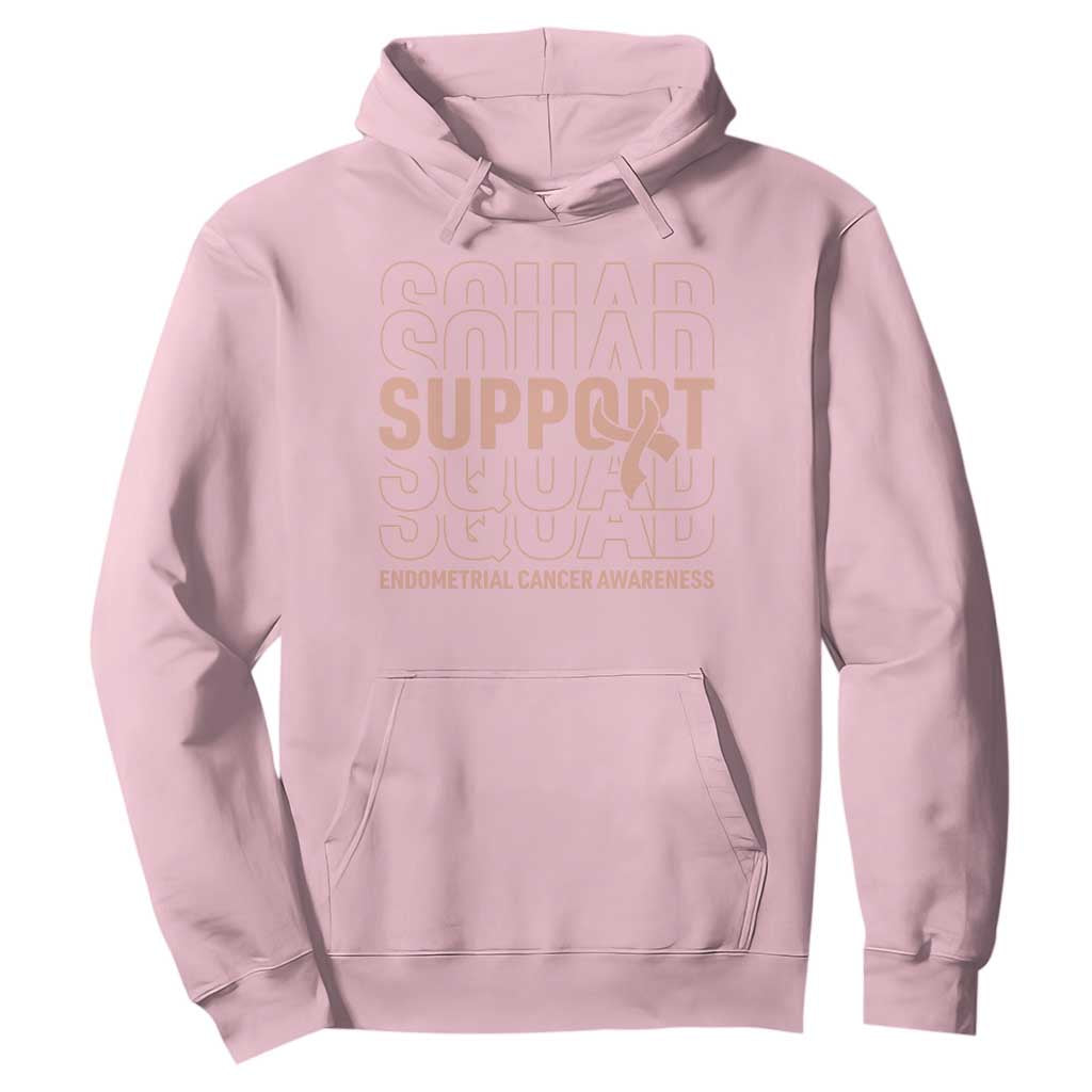Endometrial Cancer Hoodie Support Squad Ribbon Warrior