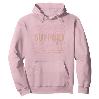 Endometrial Cancer Hoodie Support Squad Ribbon Warrior