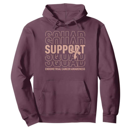 Endometrial Cancer Hoodie Support Squad Ribbon Warrior