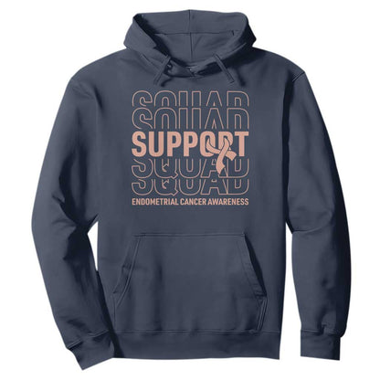 Endometrial Cancer Hoodie Support Squad Ribbon Warrior