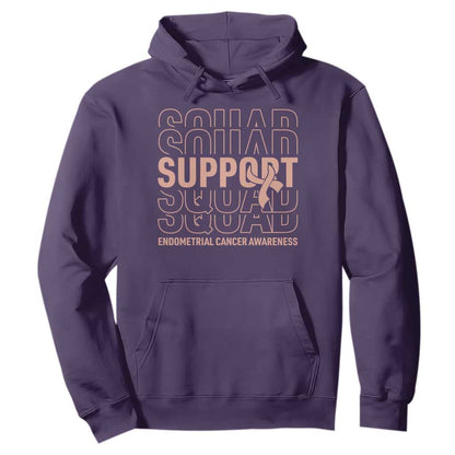 Endometrial Cancer Hoodie Support Squad Ribbon Warrior