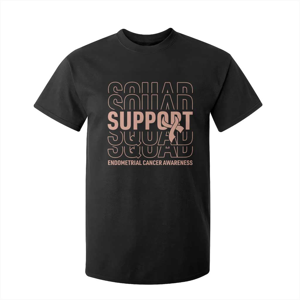 Endometrial Cancer T Shirt For Kid Support Squad Ribbon Warrior