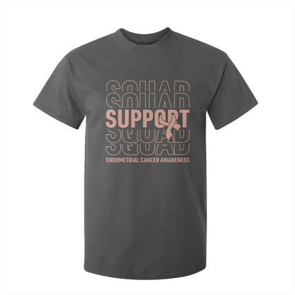 Endometrial Cancer T Shirt For Kid Support Squad Ribbon Warrior