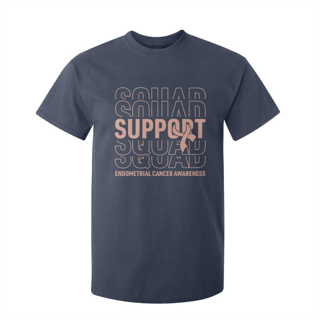 Endometrial Cancer T Shirt For Kid Support Squad Ribbon Warrior