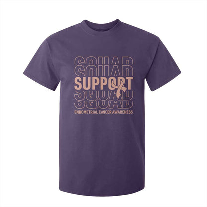 Endometrial Cancer T Shirt For Kid Support Squad Ribbon Warrior