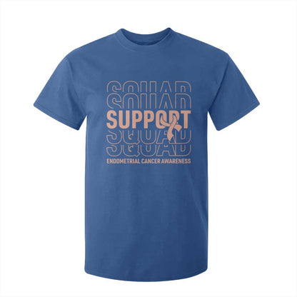 Endometrial Cancer T Shirt For Kid Support Squad Ribbon Warrior