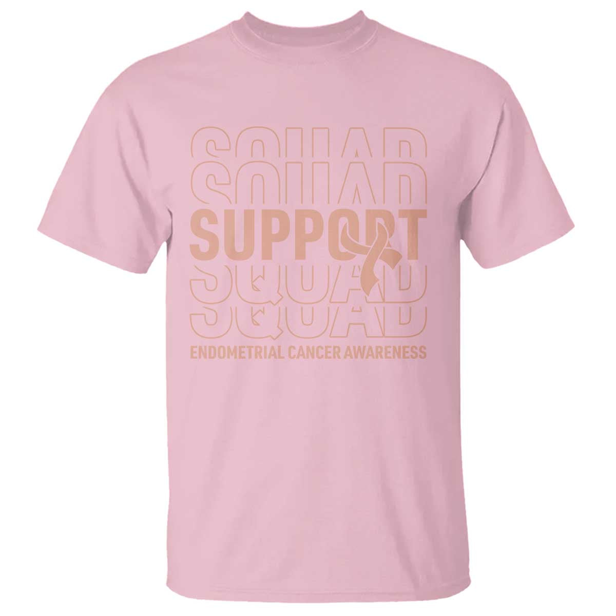 Endometrial Cancer T Shirt Support Squad Ribbon Warrior