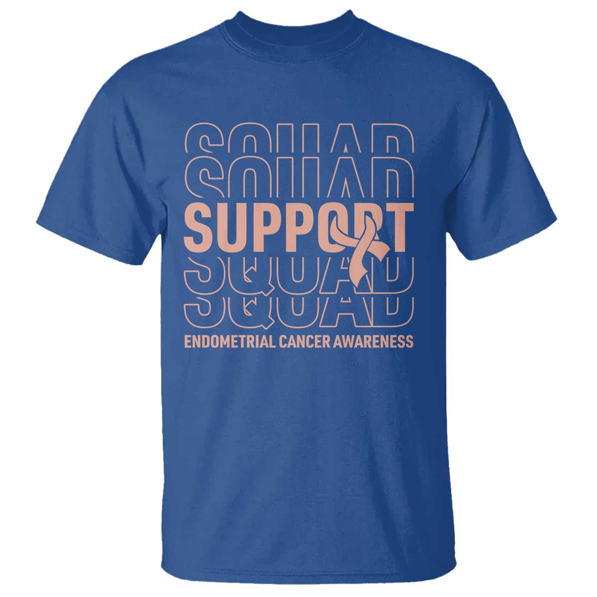 Endometrial Cancer T Shirt Support Squad Ribbon Warrior