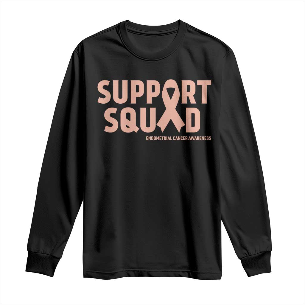 Endometrial Cancer Long Sleeve Shirt Support Squad Warrior Gift