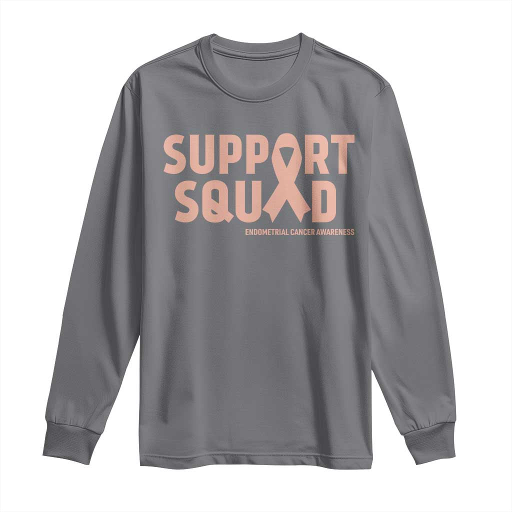 Endometrial Cancer Long Sleeve Shirt Support Squad Warrior Gift