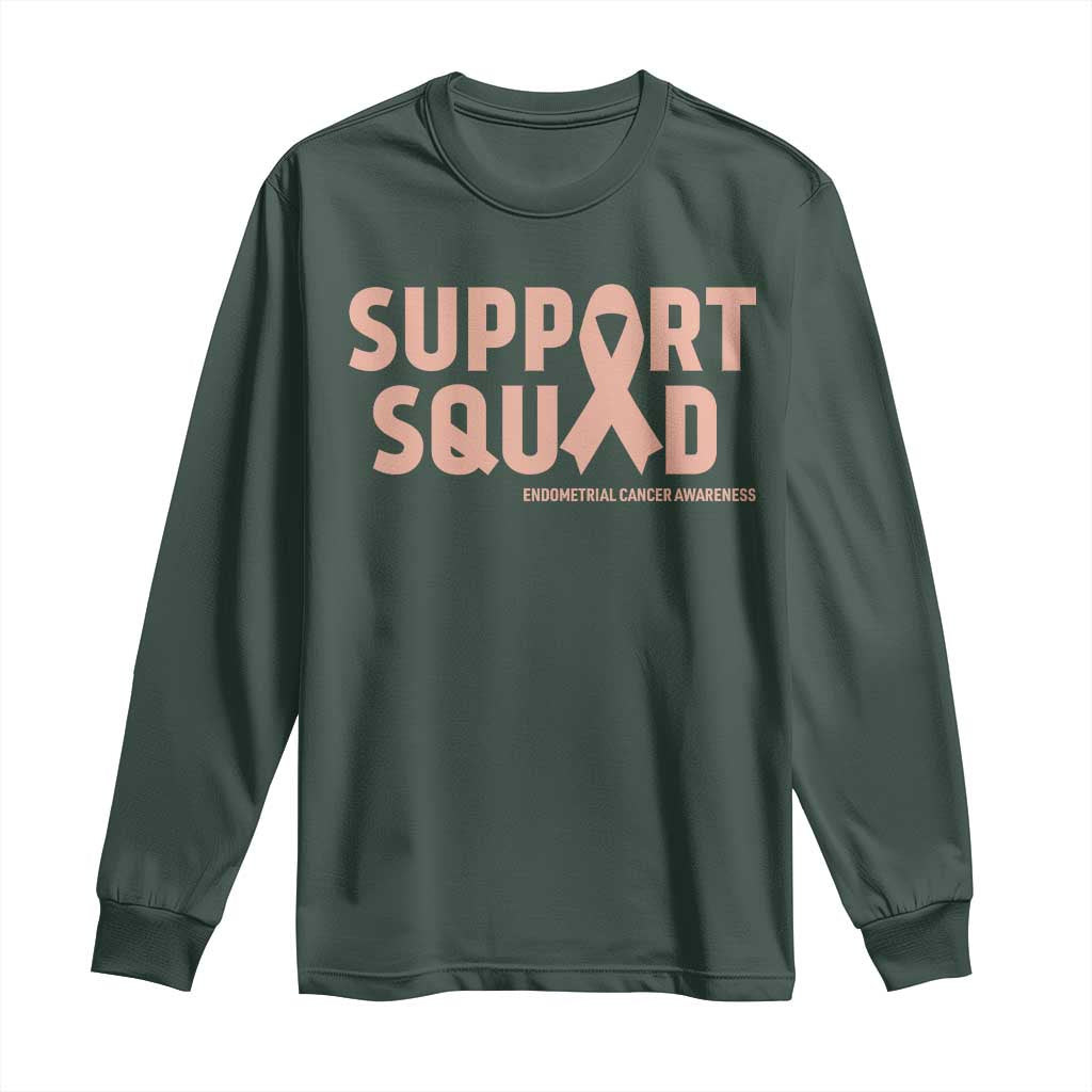 Endometrial Cancer Long Sleeve Shirt Support Squad Warrior Gift