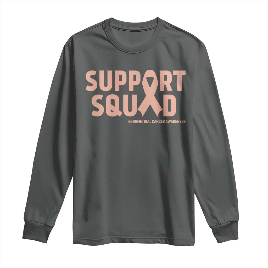 Endometrial Cancer Long Sleeve Shirt Support Squad Warrior Gift