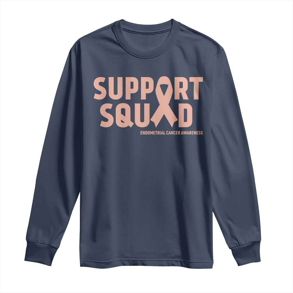 Endometrial Cancer Long Sleeve Shirt Support Squad Warrior Gift