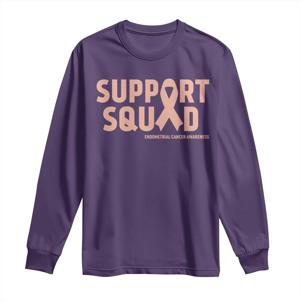 Endometrial Cancer Long Sleeve Shirt Support Squad Warrior Gift