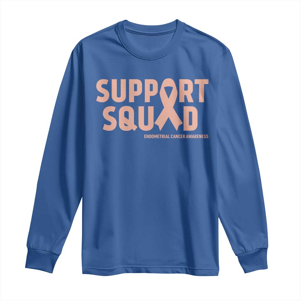 Endometrial Cancer Long Sleeve Shirt Support Squad Warrior Gift