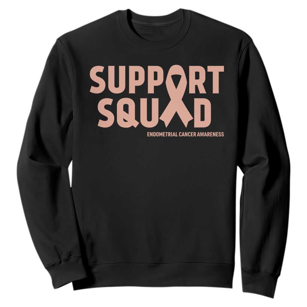 Endometrial Cancer Sweatshirt Support Squad Warrior Gift