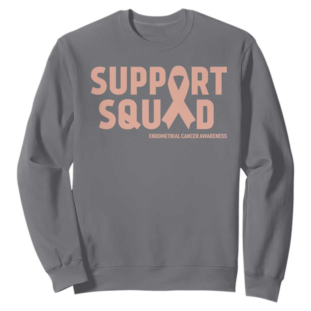 Endometrial Cancer Sweatshirt Support Squad Warrior Gift