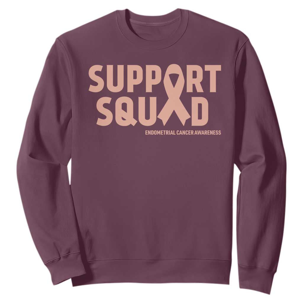 Endometrial Cancer Sweatshirt Support Squad Warrior Gift