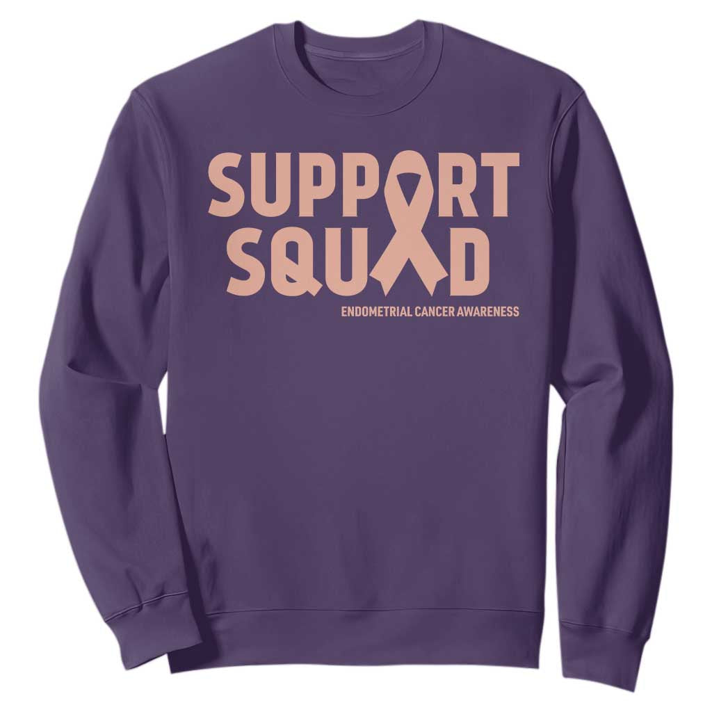 Endometrial Cancer Sweatshirt Support Squad Warrior Gift