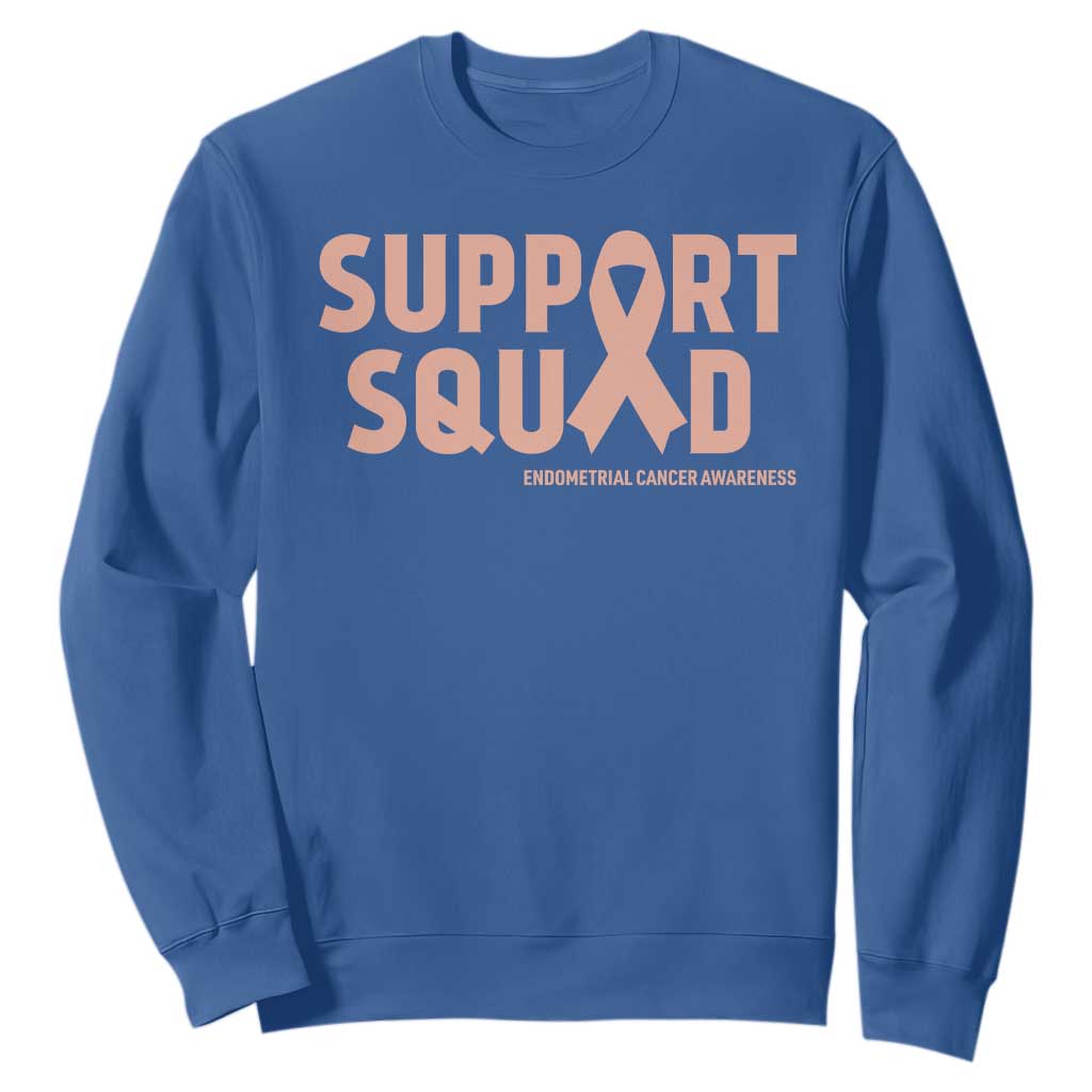Endometrial Cancer Sweatshirt Support Squad Warrior Gift