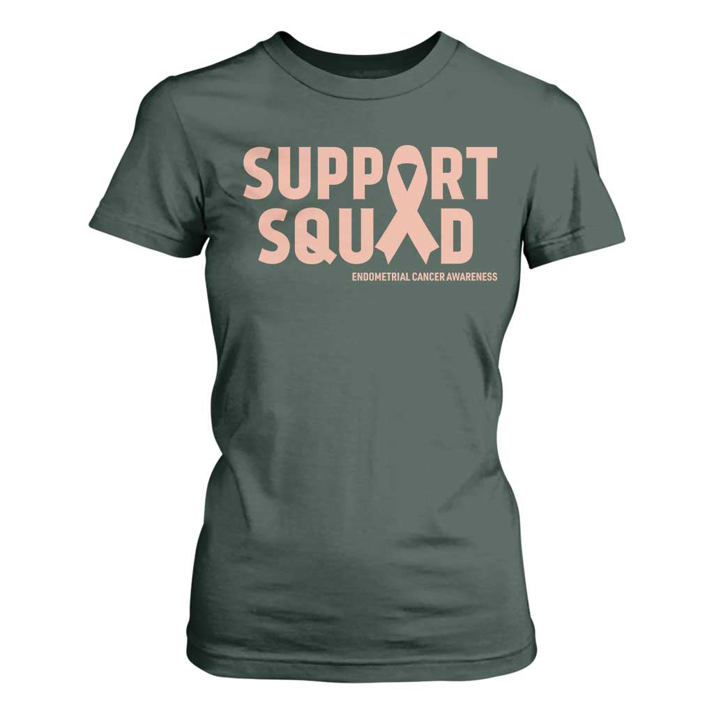 Endometrial Cancer T Shirt For Women Support Squad Warrior Gift