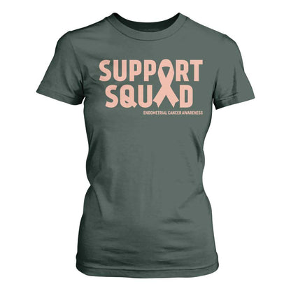 Endometrial Cancer T Shirt For Women Support Squad Warrior Gift