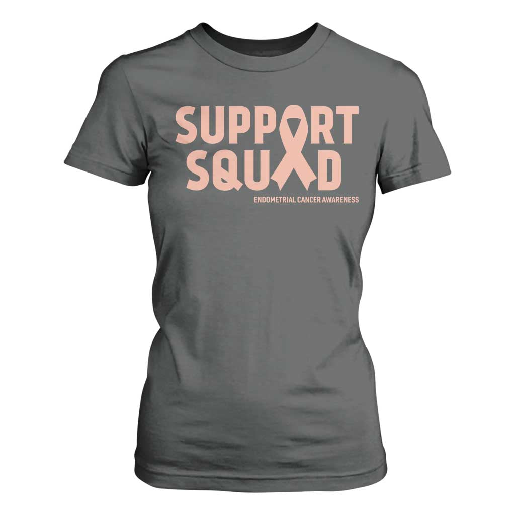 Endometrial Cancer T Shirt For Women Support Squad Warrior Gift