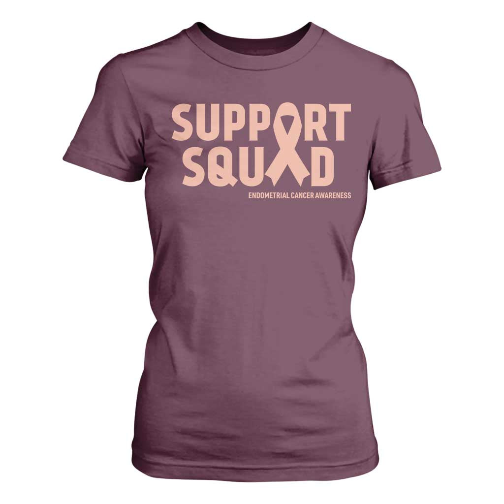 Endometrial Cancer T Shirt For Women Support Squad Warrior Gift