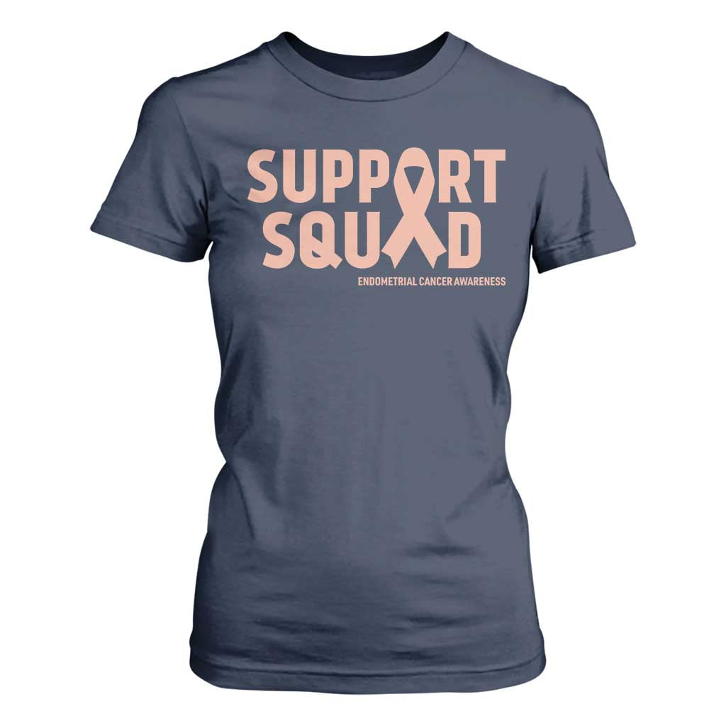 Endometrial Cancer T Shirt For Women Support Squad Warrior Gift