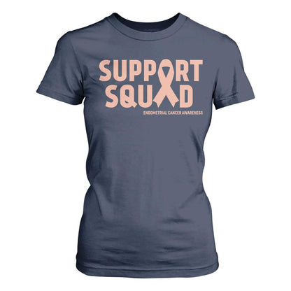 Endometrial Cancer T Shirt For Women Support Squad Warrior Gift