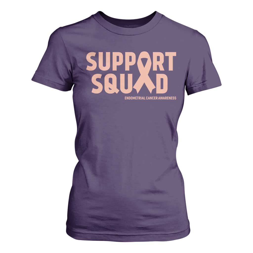 Endometrial Cancer T Shirt For Women Support Squad Warrior Gift