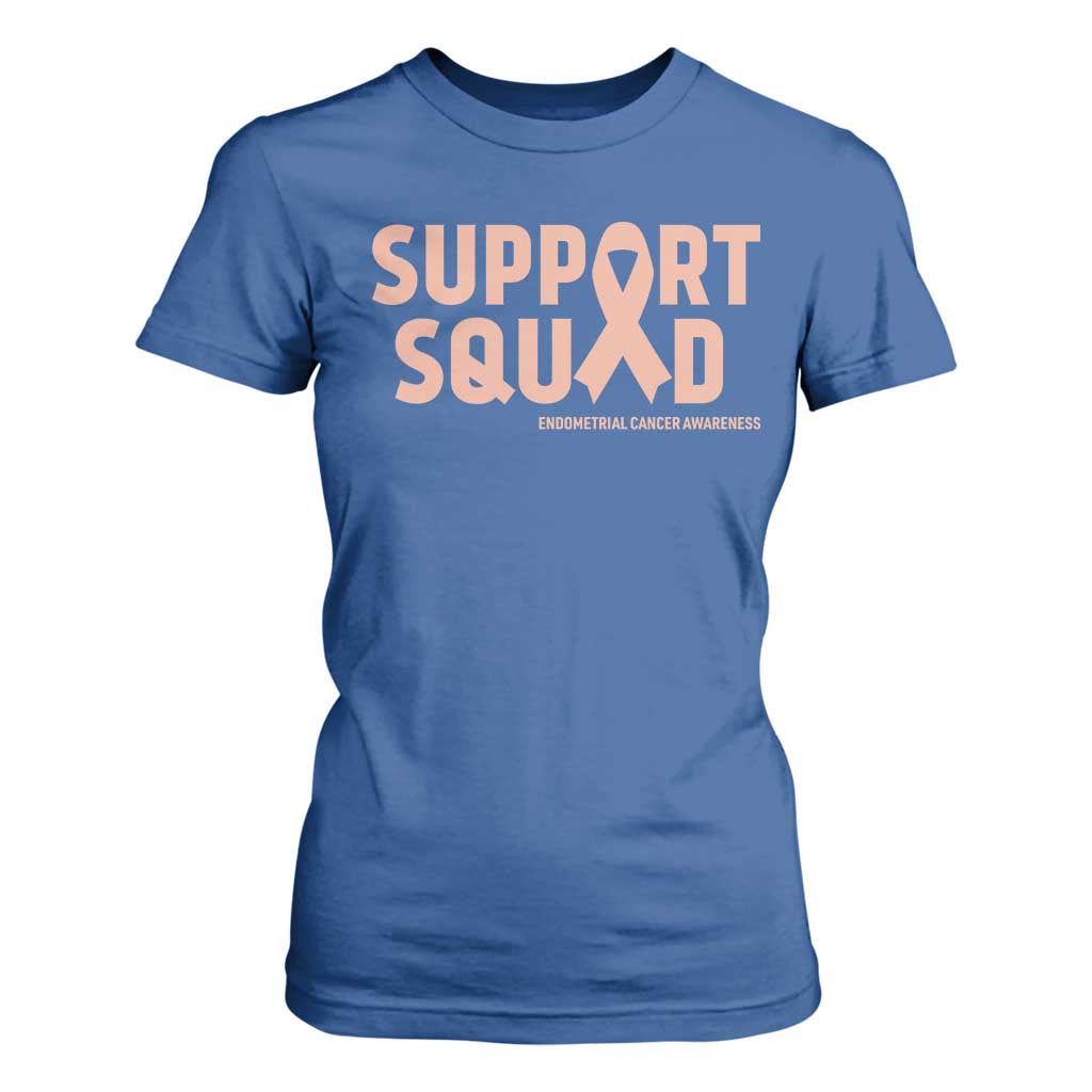 Endometrial Cancer T Shirt For Women Support Squad Warrior Gift
