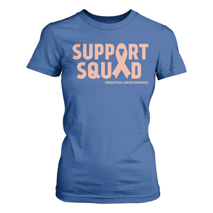 Endometrial Cancer T Shirt For Women Support Squad Warrior Gift