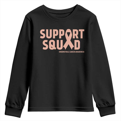 Endometrial Cancer Youth Sweatshirt Support Squad Warrior Gift