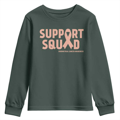 Endometrial Cancer Youth Sweatshirt Support Squad Warrior Gift