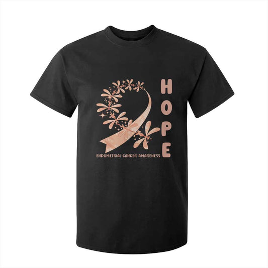 Peach Dragonfly Endometrial Cancer T Shirt For Kid Hope And Strength