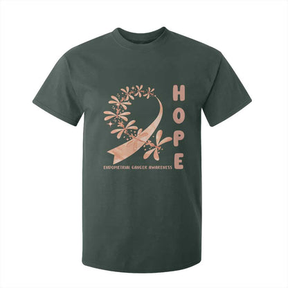 Peach Dragonfly Endometrial Cancer T Shirt For Kid Hope And Strength