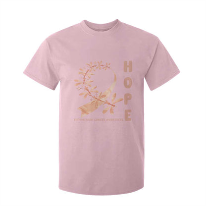 Peach Dragonfly Endometrial Cancer T Shirt For Kid Hope And Strength