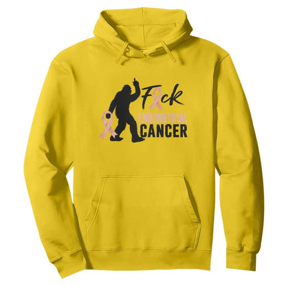 Funny Bigfoot Fuck Endometrial Cancer Support Gift Hoodie