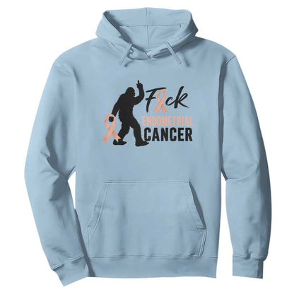 Funny Bigfoot Fuck Endometrial Cancer Support Gift Hoodie