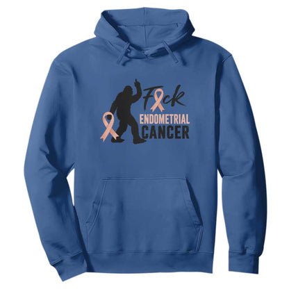 Funny Bigfoot Fuck Endometrial Cancer Support Gift Hoodie