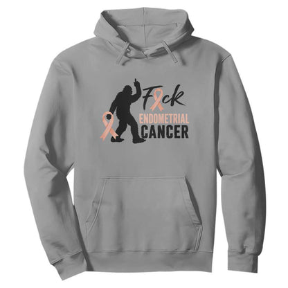 Funny Bigfoot Fuck Endometrial Cancer Support Gift Hoodie