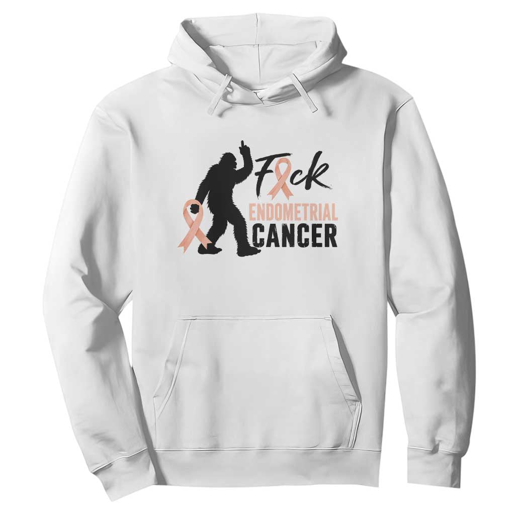 Funny Bigfoot Fuck Endometrial Cancer Support Gift Hoodie