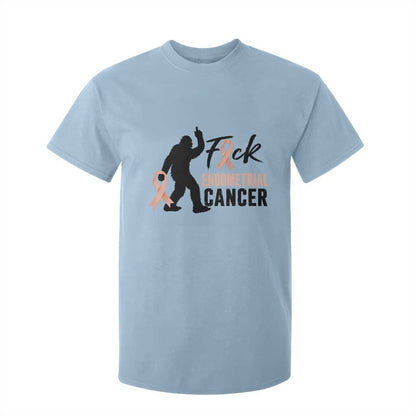 Funny Bigfoot Fuck Endometrial Cancer Support Gift T Shirt For Kid