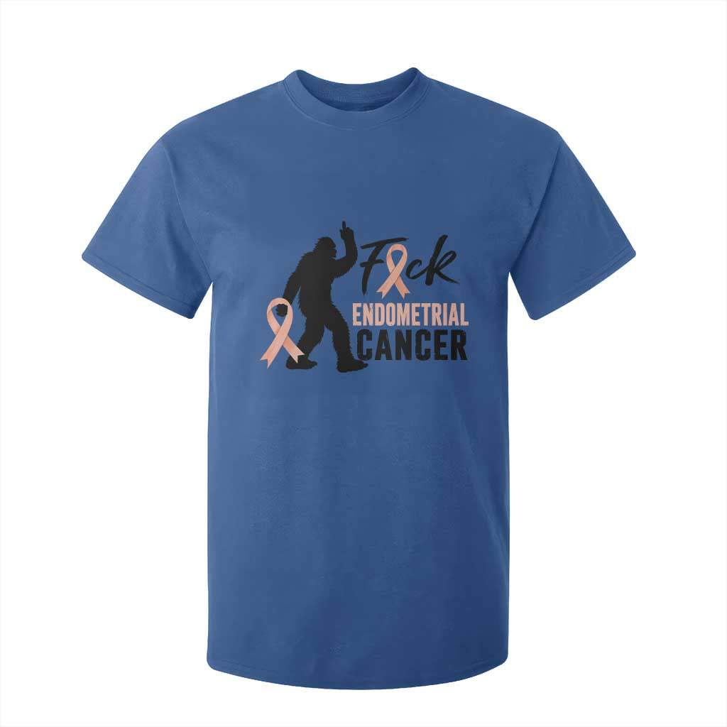 Funny Bigfoot Fuck Endometrial Cancer Support Gift T Shirt For Kid