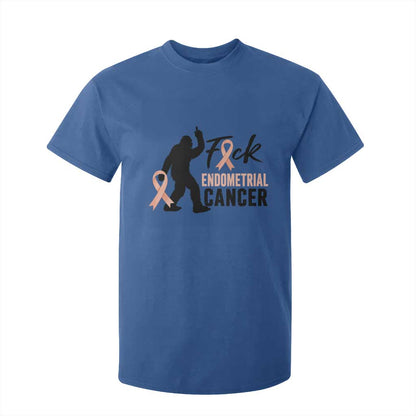 Funny Bigfoot Fuck Endometrial Cancer Support Gift T Shirt For Kid