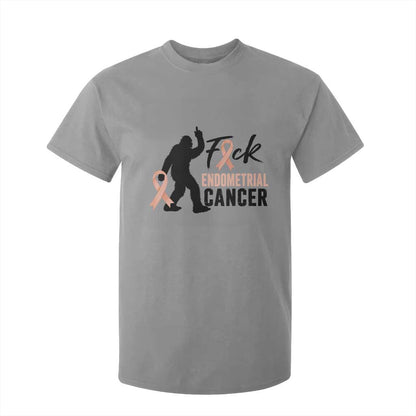 Funny Bigfoot Fuck Endometrial Cancer Support Gift T Shirt For Kid