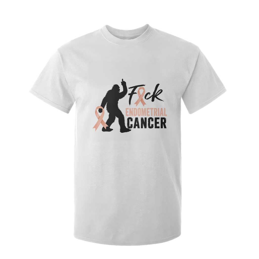 Funny Bigfoot Fuck Endometrial Cancer Support Gift T Shirt For Kid