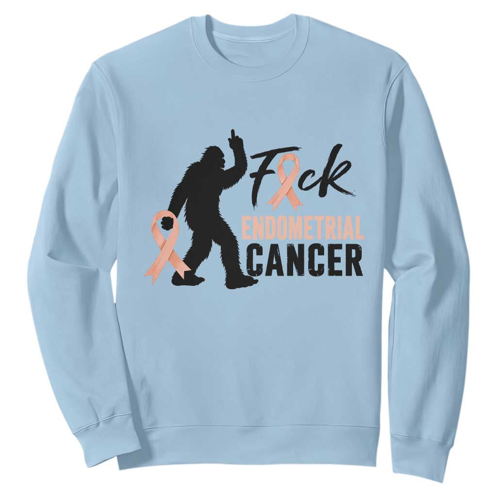 Funny Bigfoot Fuck Endometrial Cancer Support Gift Sweatshirt
