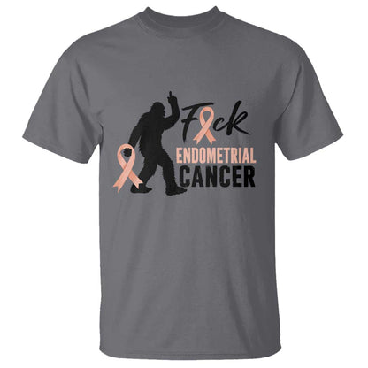 Funny Bigfoot Fuck Endometrial Cancer Support Gift T Shirt